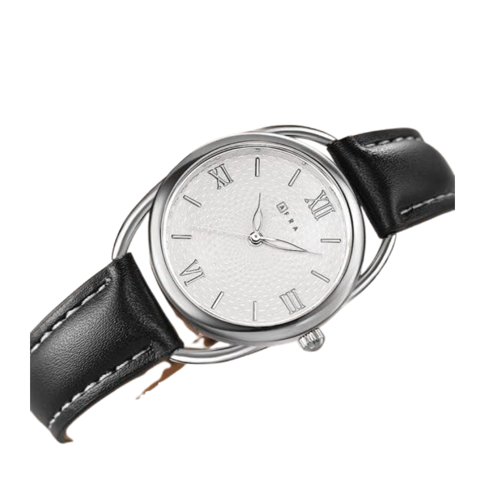 AFRA Men's Leather Strap Water Resistant Watch