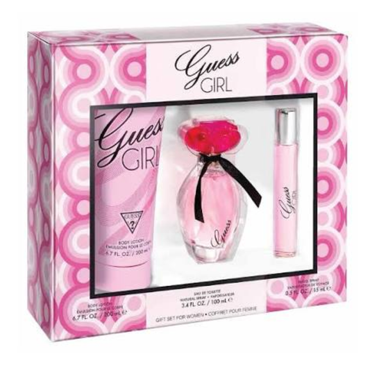 GUESS Girl Eau de Toilette Gift Set for Women, 100ml EDT + 15ml EDT + 200ml Body Lotion image 2