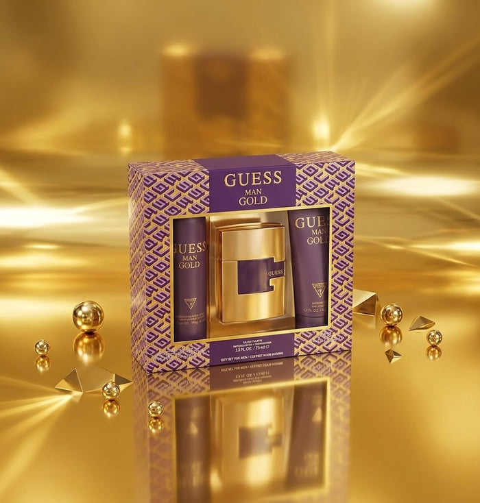 GUESS Gold Gift Set EDT 75ml + 200ml Shower Gel + 226ml Body Spray