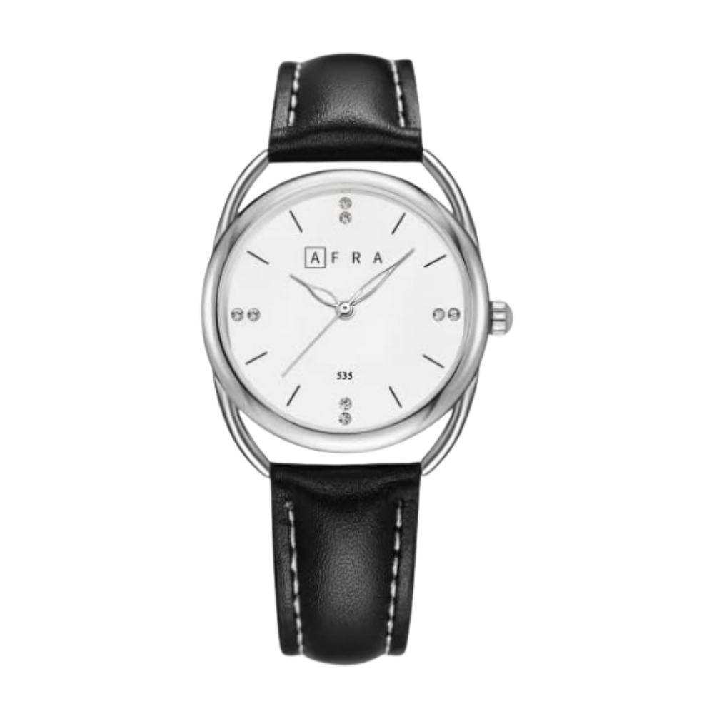 AFRA Men's Leather Strap Water Resistant Watch