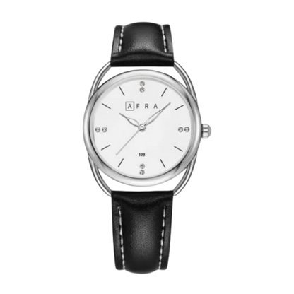 AFRA Men's Leather Strap Water Resistant Watch