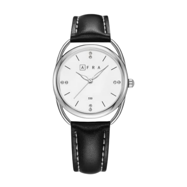 AFRA Men's Leather Strap Water Resistant Watch