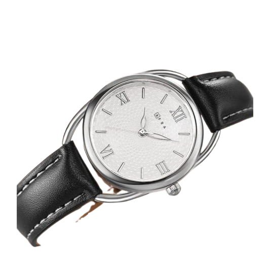 AFRA Men's Leather Strap Water Resistant Watch image 2