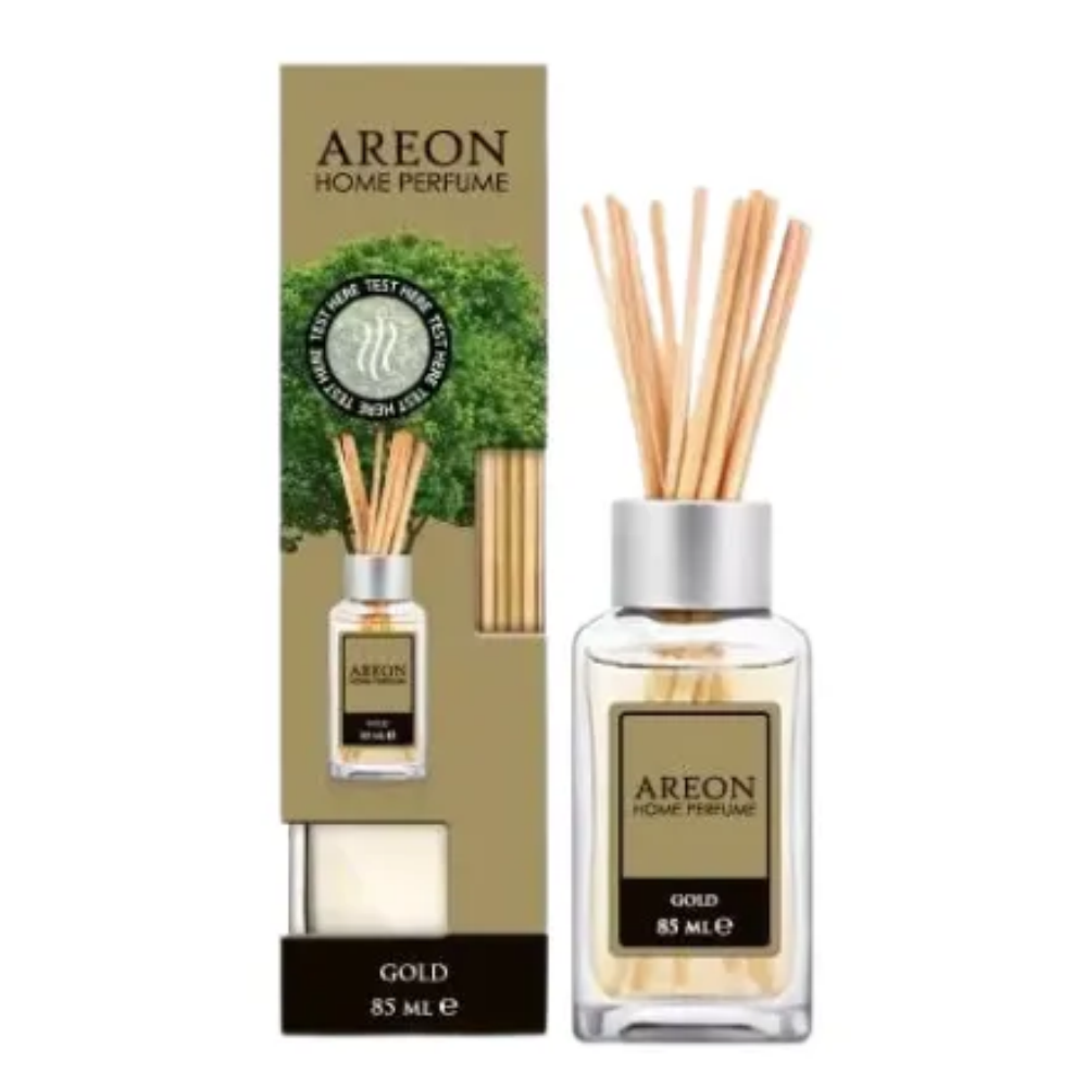 Areon Home Luxury Perfume Reed Diffuser – Gold Scent with 10 Rattan Reeds