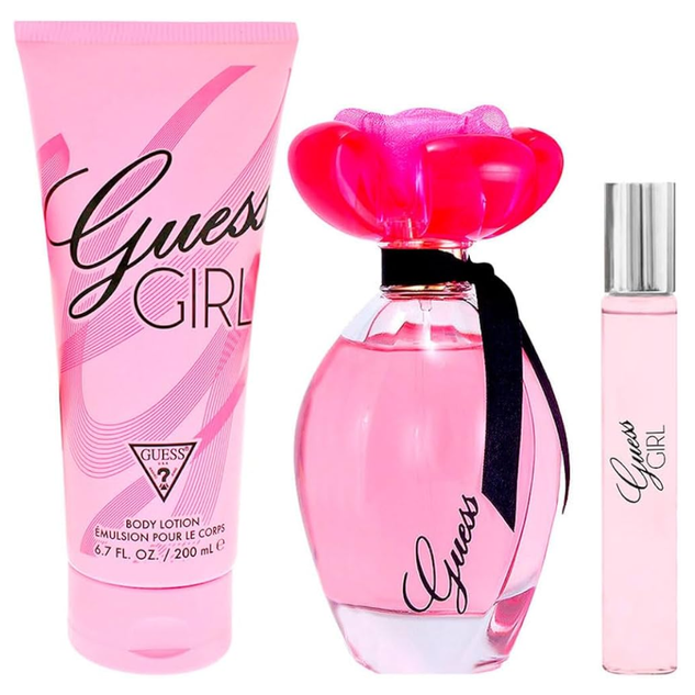 GUESS Girl Eau de Toilette Gift Set for Women, 100ml EDT + 15ml EDT + 200ml Body Lotion