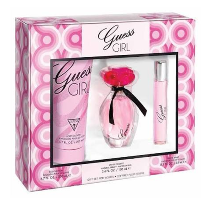 GUESS Girl Eau de Toilette Gift Set for Women, 100ml EDT + 15ml EDT + 200ml Body Lotion